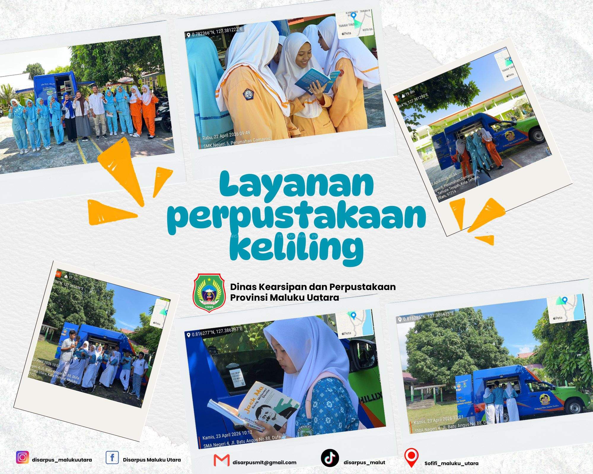 Dinas Kearsipan dan Perpustakaan Melakukan Layanan Perpustakaan Keliling (Pusling) Dua Sekolah Jadi Tujuan Layanan